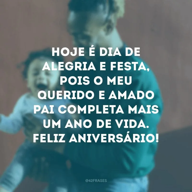 Hoje é dia de alegria e festa, pois o meu querido e amado pai completa mais um ano de vida. Feliz aniversário, pai!