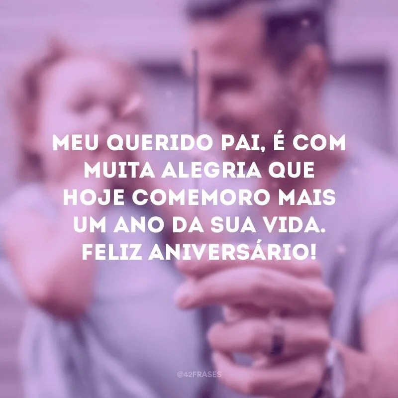 Meu querido pai, é com muita alegria que hoje comemoro mais um ano da sua vida. Feliz aniversário!