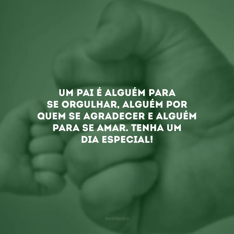 Um pai é alguém para se orgulhar, alguém por quem se agradecer e alguém para se amar. Tenha um dia especial!
