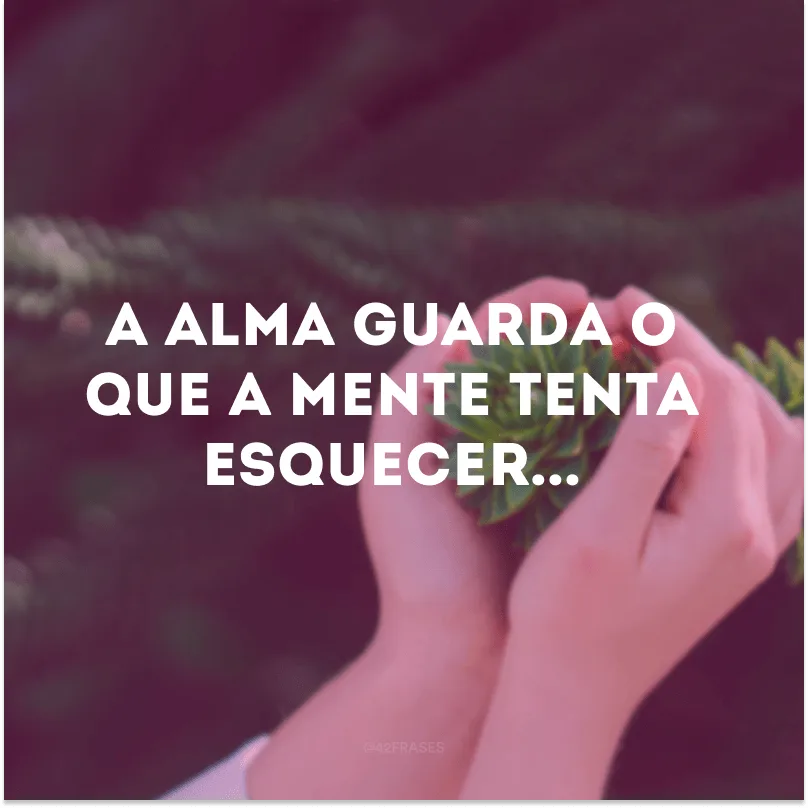 A alma guarda o que a mente tenta esquecer...
