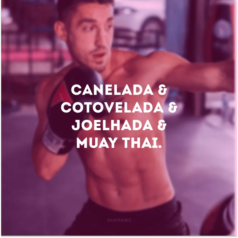 Canelada & cotovelada & joelhada & Muay Thai.