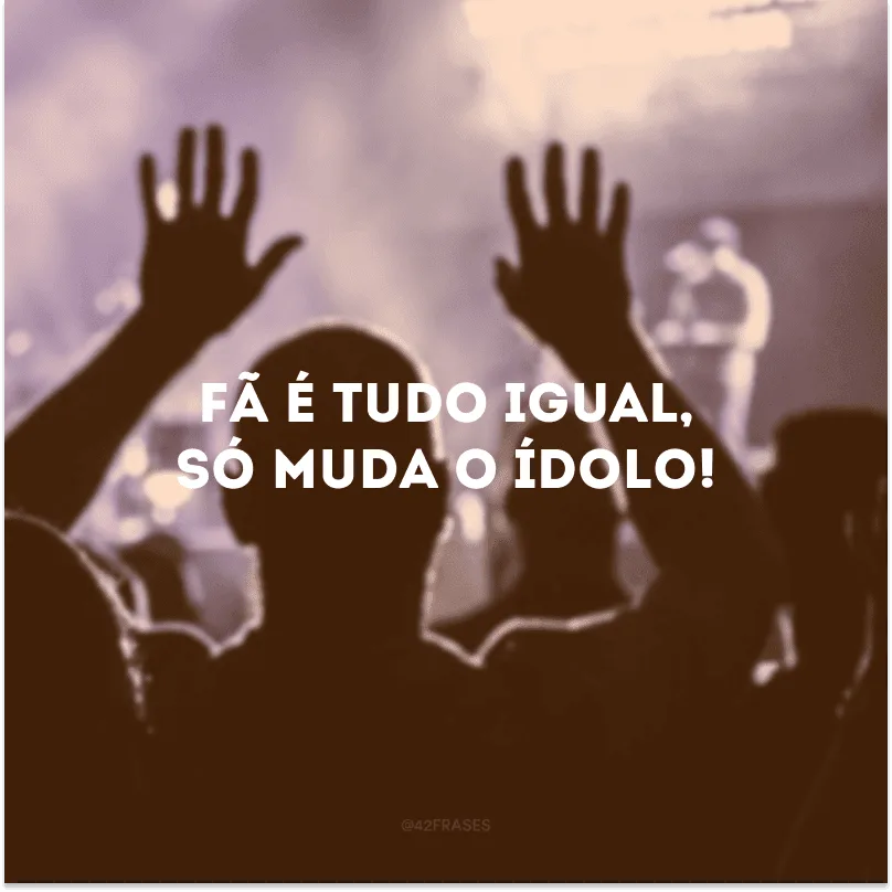 Fã é tudo igual, só muda o ídolo!