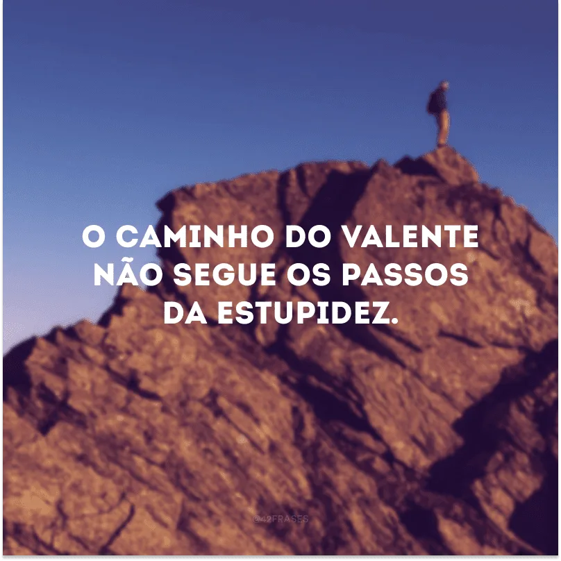 O caminho do valente não segue os passos da estupidez. 