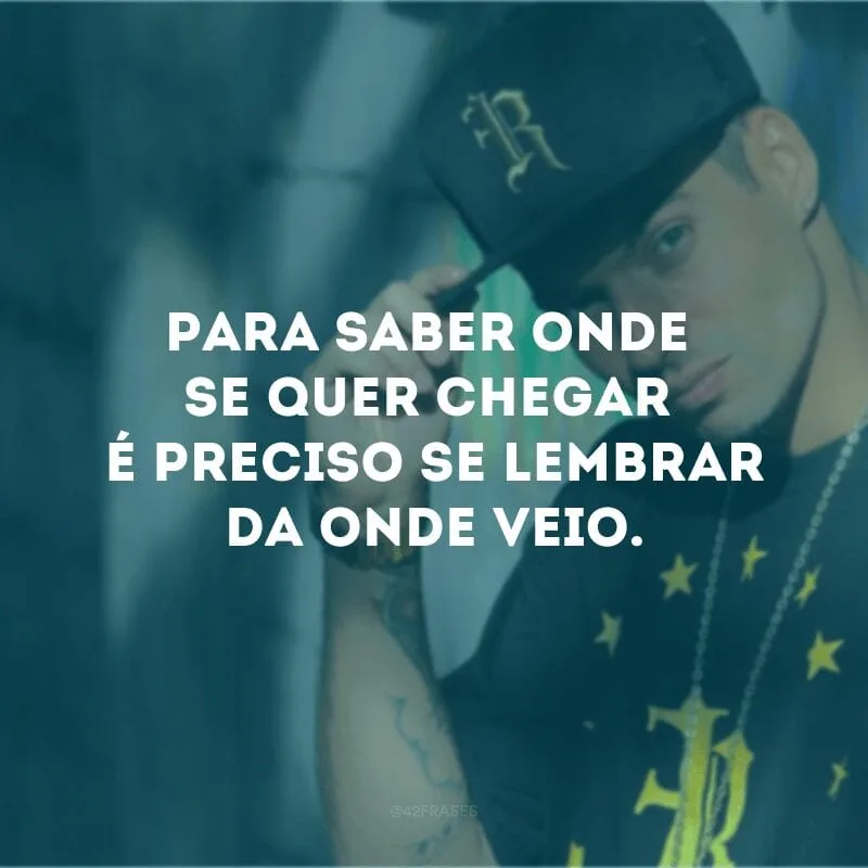 Para saber onde se quer chegar é preciso se lembrar da onde veio. 