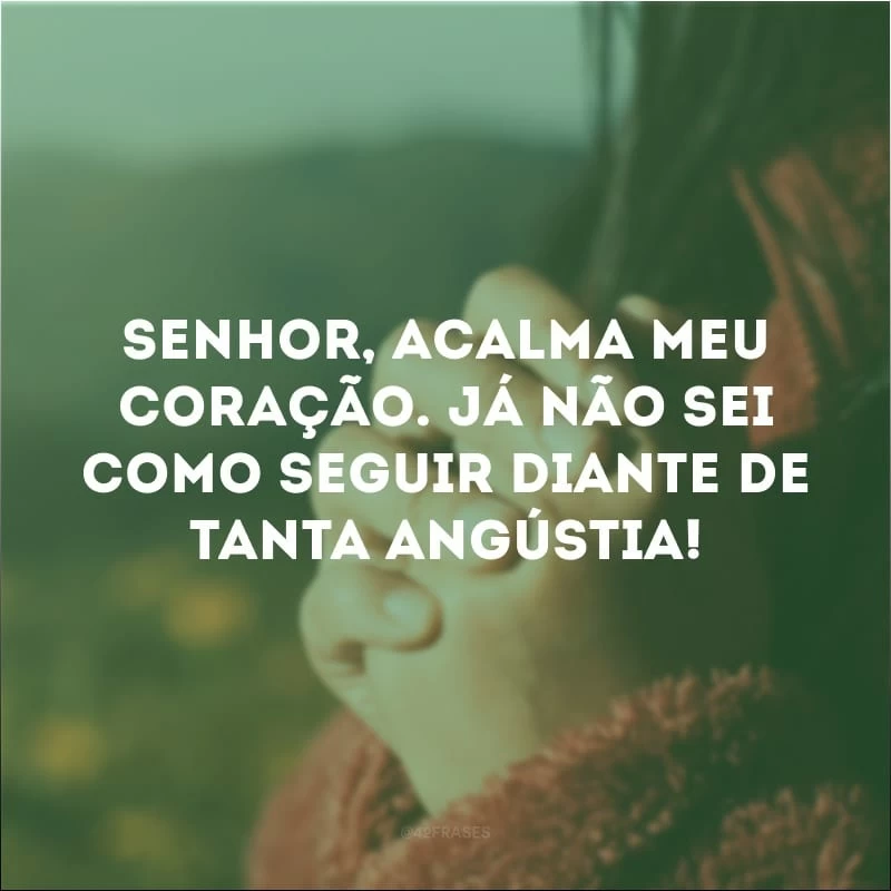 Senhor, acalma meu coração. Já não sei como seguir diante de tanta angústia! 