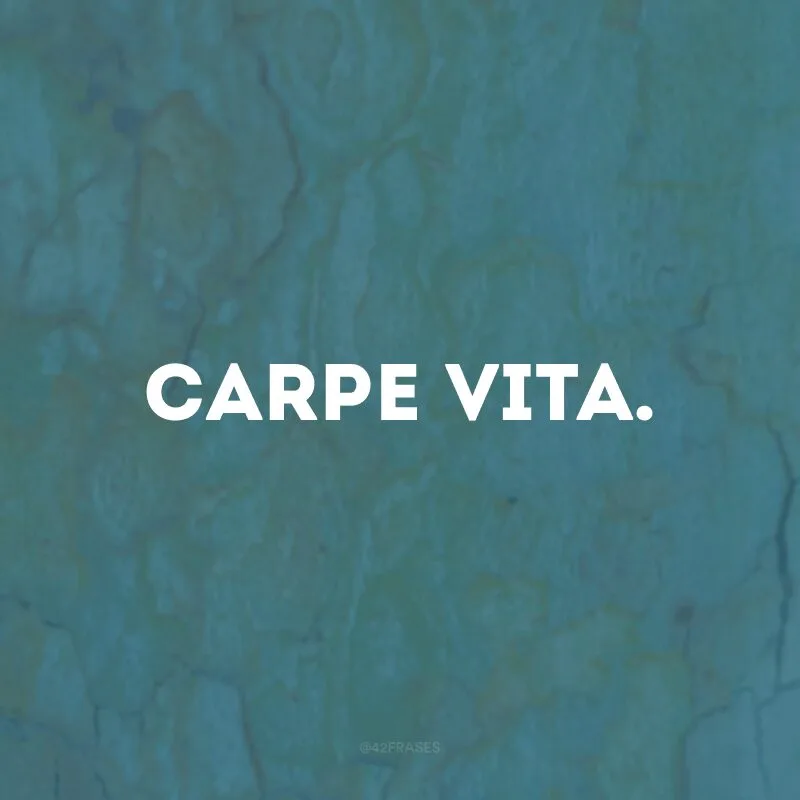 Carpe vita.
(Aproveite a vida.)