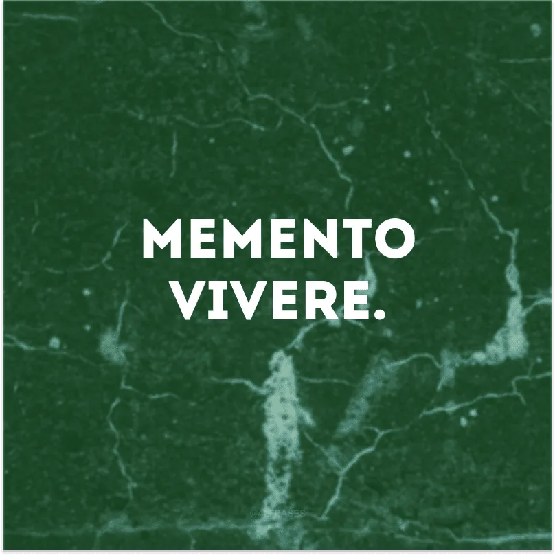 Memento vivere.
(Lembre-se de viver.)