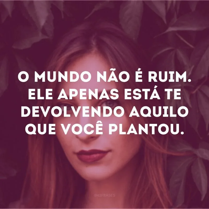 O mundo não é ruim. Ele apenas está te devolvendo aquilo que você plantou.