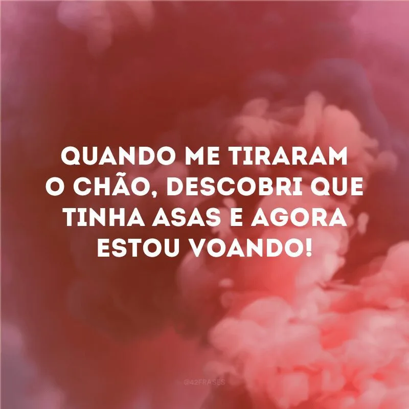 Quando me tiraram o chão, descobri que tinha asas e agora estou voando!