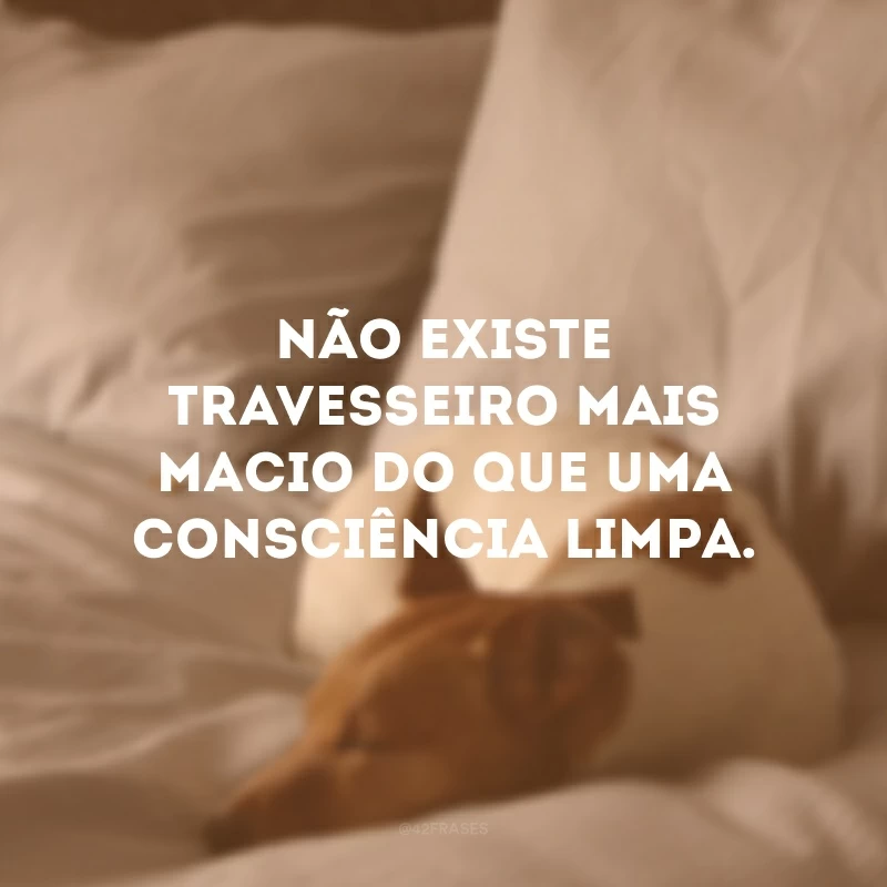 Não existe travesseiro mais macio do que uma consciência limpa.