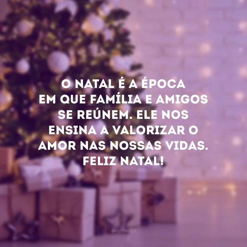 O Natal é a época em que família e amigos se reúnem. Ele nos ensina a valorizar o amor nas nossas vidas. Feliz Natal!