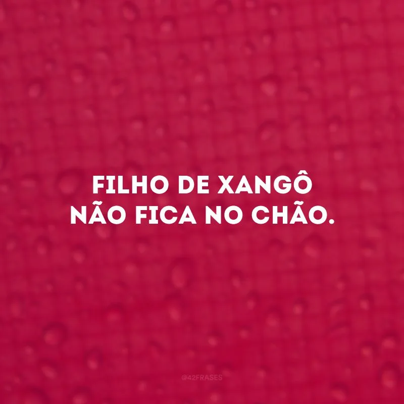 Filho de Xangô não fica no chão.