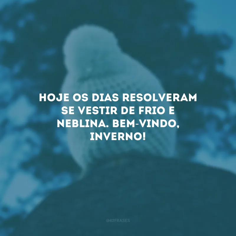 Hoje os dias resolveram se vestir de frio e neblina. Bem-vindo, inverno! 