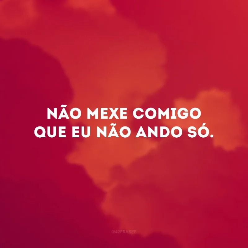 Não mexe comigo que eu não ando só. 