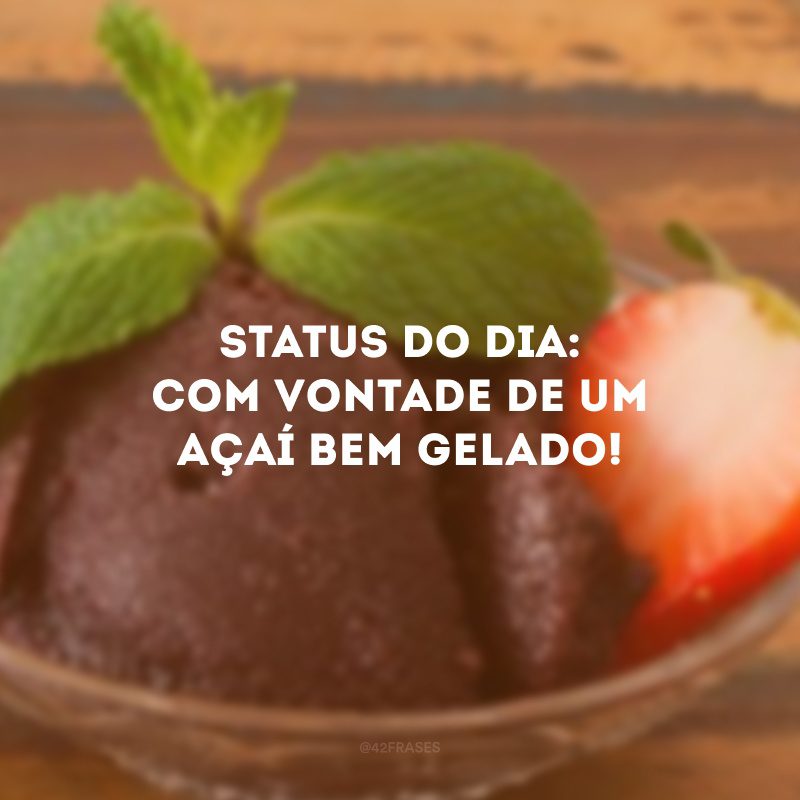 Status do dia: com vontade de um açaí bem gelado!