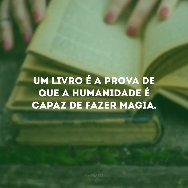 Um livro é a prova de que a humanidade é capaz de fazer magia.