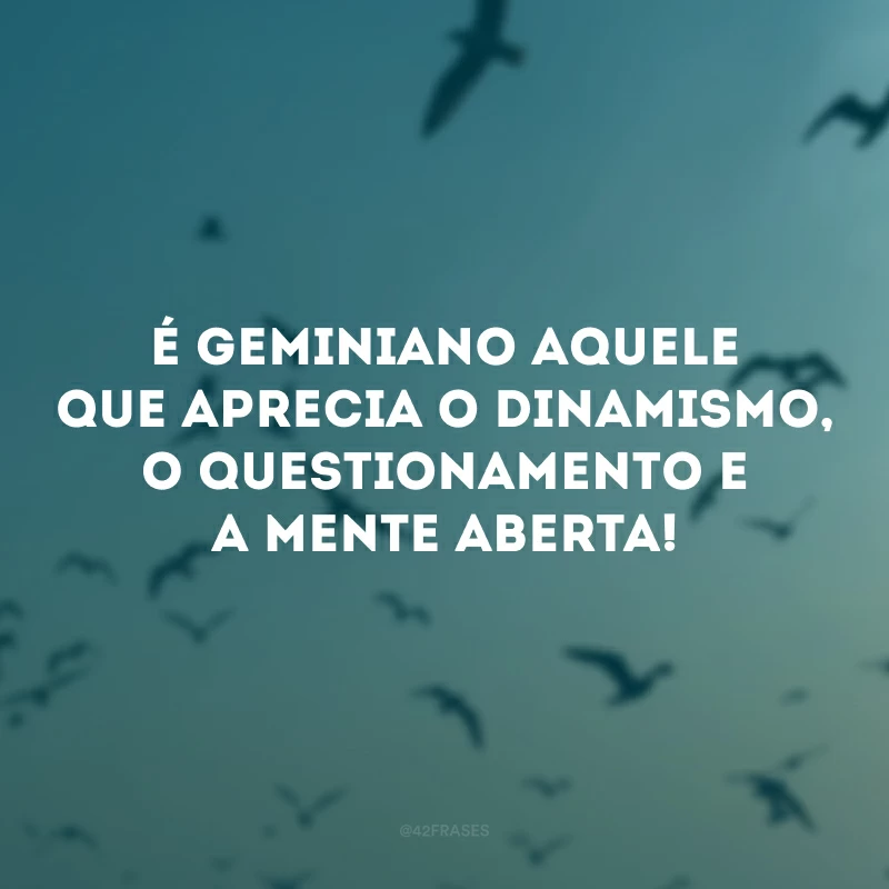 É geminiano aquele que aprecia o dinamismo, o questionamento e a mente aberta!