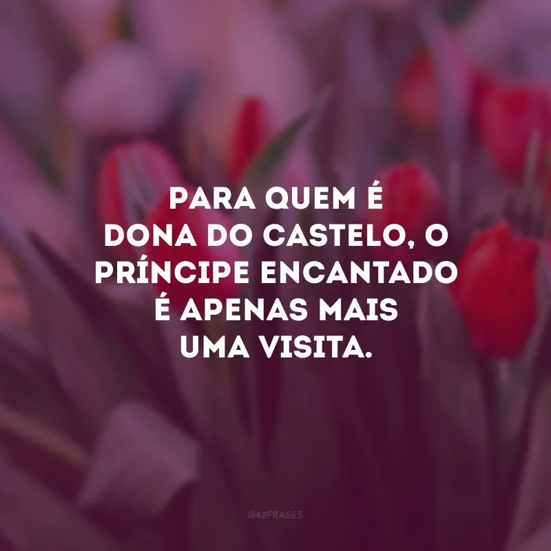 Para quem é dona do castelo, o príncipe encantado é apenas mais uma visita. 