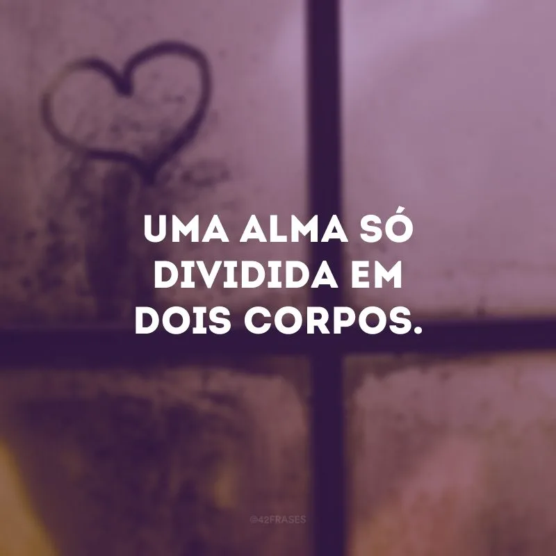 Uma alma só dividida em dois corpos.