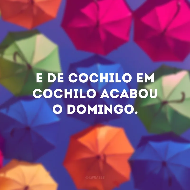 E de cochilo em cochilo acabou o domingo.