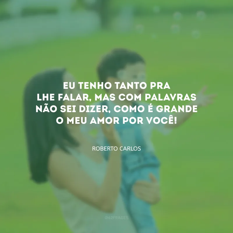 Eu tenho tanto pra lhe falar, mas com palavras não sei dizer, como é grande o meu amor por você!