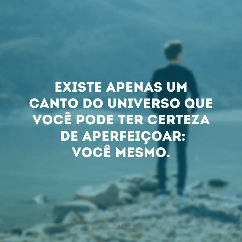 Existe apenas um canto do universo que você pode ter certeza de aperfeiçoar: você mesmo.