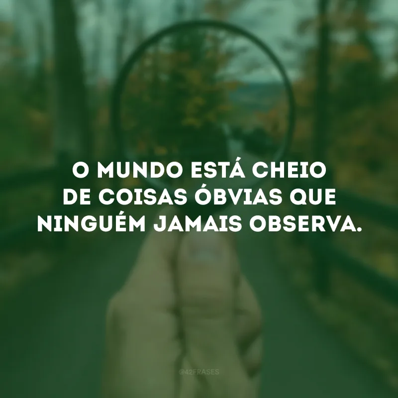 O mundo está cheio de coisas óbvias que ninguém jamais observa. 