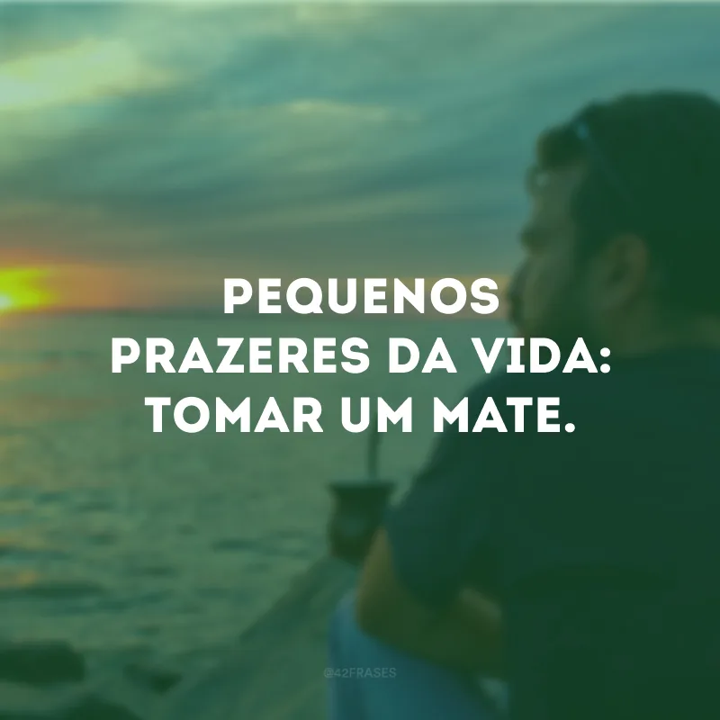 Pequenos prazeres da vida: tomar um mate.