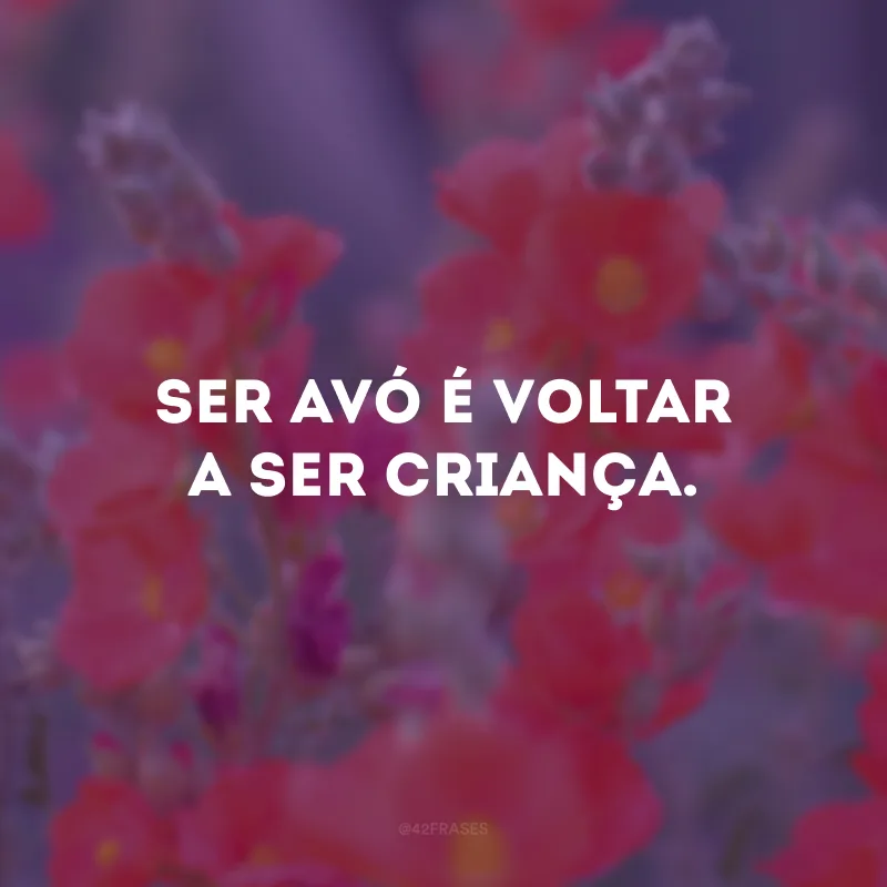 Ser avó é voltar a ser criança.