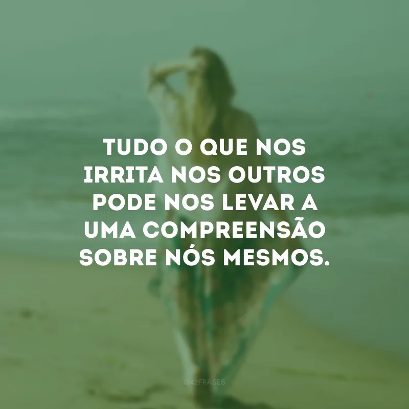 Tudo o que nos irrita nos outros pode nos levar a uma compreensão sobre nós mesmos.
