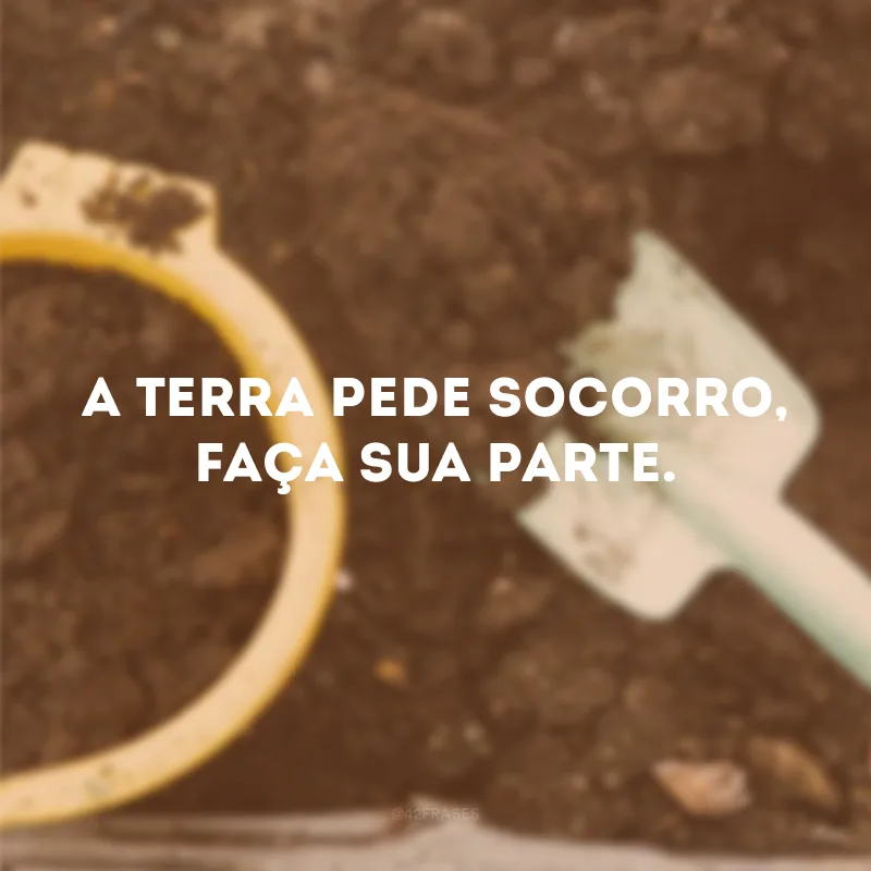 A Terra pede socorro, faça sua parte.