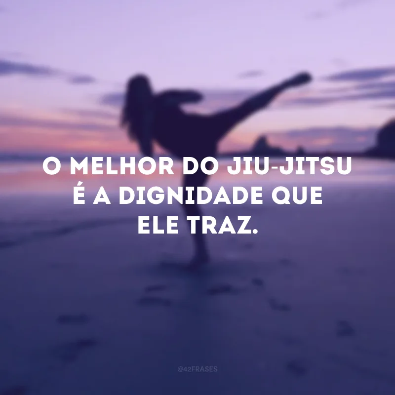 O melhor do jiu-jitsu é a dignidade que ele traz.