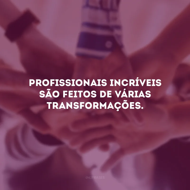 Profissionais incríveis são feitos de várias transformações. 