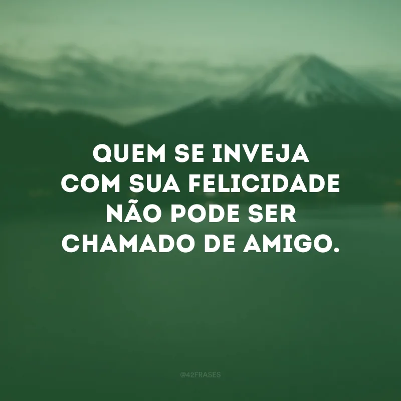 Quem se inveja com sua felicidade não pode ser chamado de amigo.