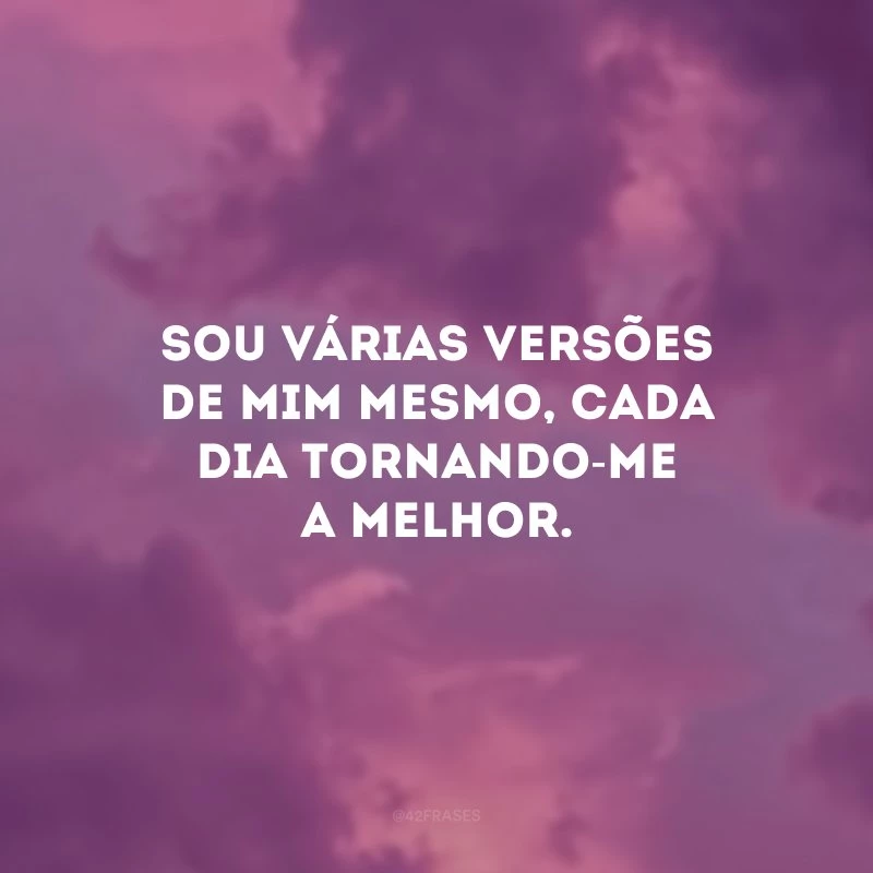 Sou várias versões de mim mesmo, cada dia tornando-me a melhor.