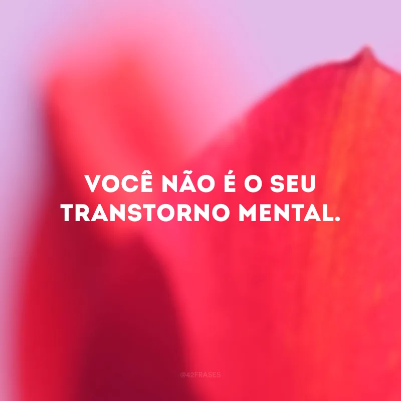 Você não é o seu transtorno mental.