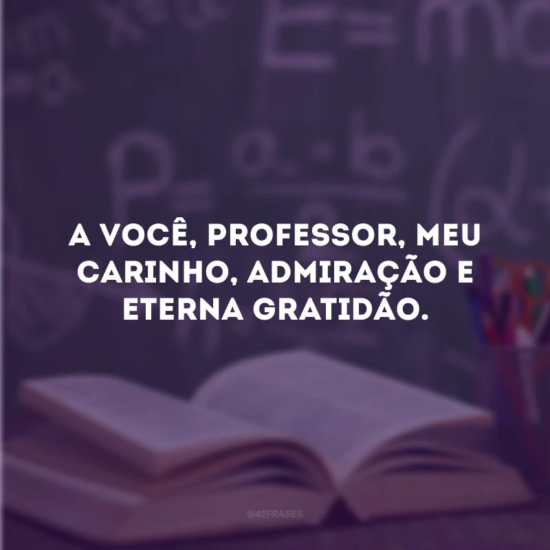 A você, professor, meu carinho, admiração e eterna gratidão.