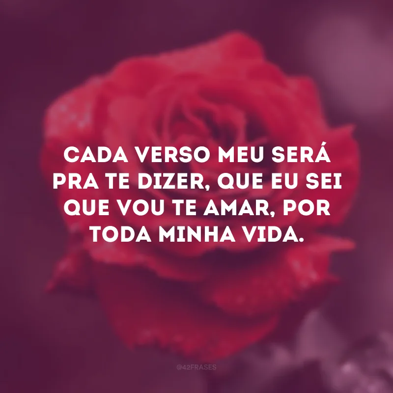 E cada verso meu será
Pra te dizer
que eu sei que vou te amar
Por toda minha vida.

Eu sei que vou chorar
A cada ausência tua eu vou chorar
Mas cada volta tua há de apagar
O que esta ausência tua me causou.

Eu sei que vou sofrer
a eterna desventura de viver
A espera de viver ao lado teu por toda a minha vida