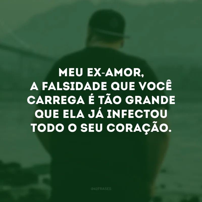 Meu ex-amor, a falsidade que você carrega é tão grande que ela já infectou todo o seu coração.