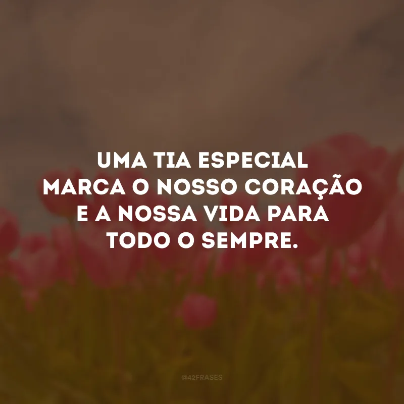 Uma tia especial marca o nosso coração e a nossa vida para todo o sempre. 
