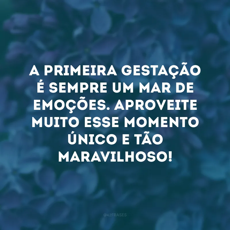 A primeira gestação é sempre um mar de emoções. Aproveite muito esse momento único e tão maravilhoso! 