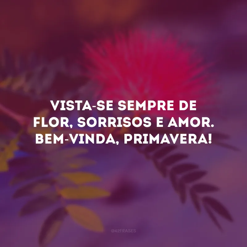 Vista-se sempre de flor, sorrisos e amor. Bem-vinda, primavera!