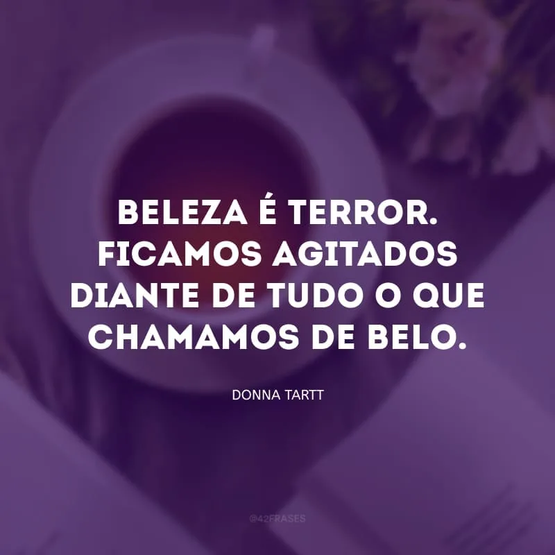 Beleza é terror. Ficamos agitados diante de tudo o que chamamos de belo.