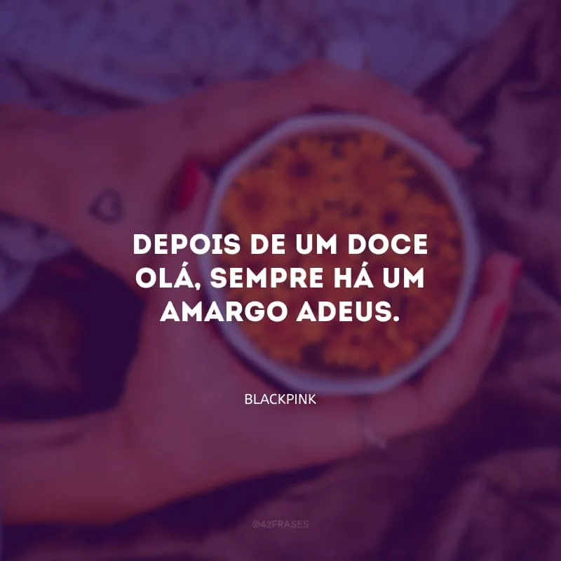 Depois de um doce olá, sempre há um amargo adeus.