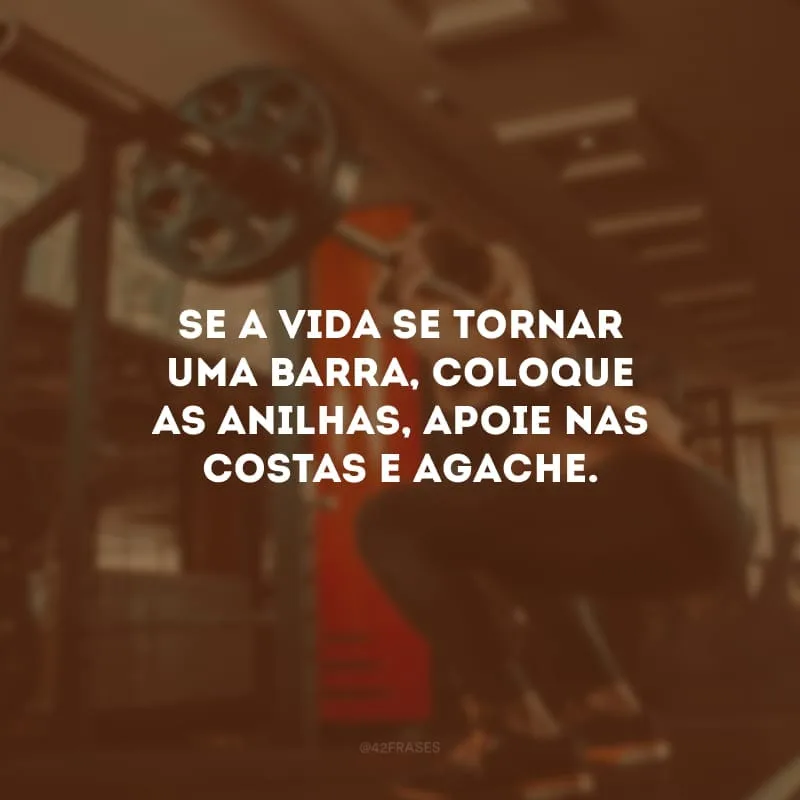 Se a vida se tornar uma barra, coloque as anilhas, apoie nas costas e agache.