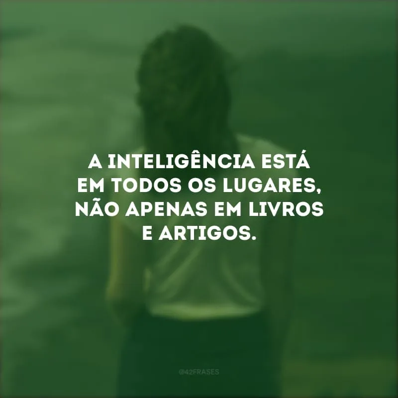 A inteligência está em todos os lugares, não apenas em livros e artigos.