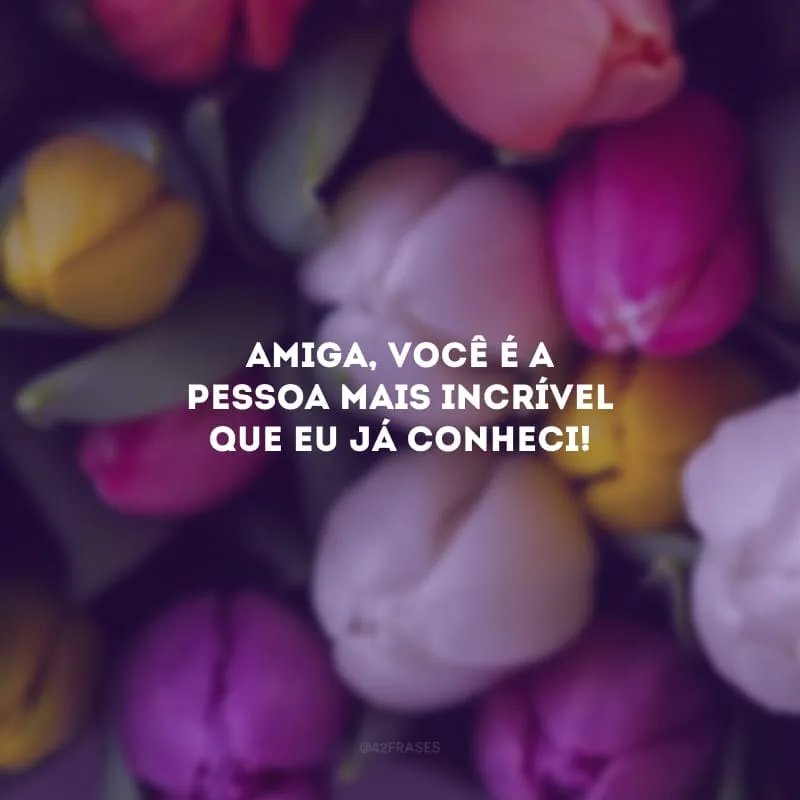 Amiga, você é a pessoa mais incrível que eu já conheci!