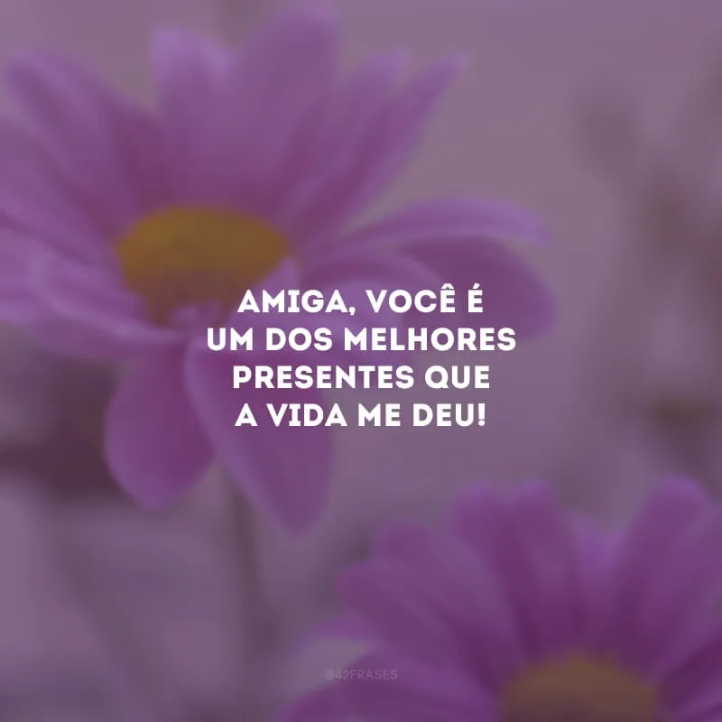 Amiga, você é um dos melhores presentes que a vida me deu!
