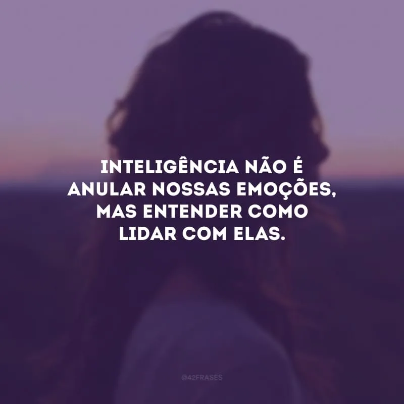 Inteligência não é anular nossas emoções, mas entender como lidar com elas.