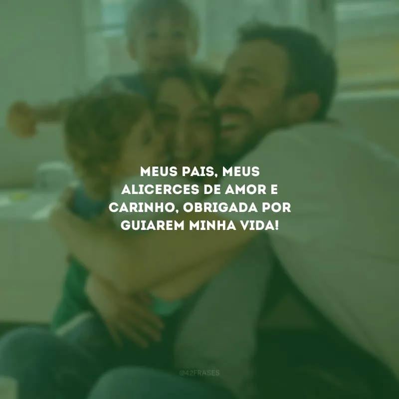 Meus pais, meus alicerces de amor e carinho, obrigada por guiarem minha vida!